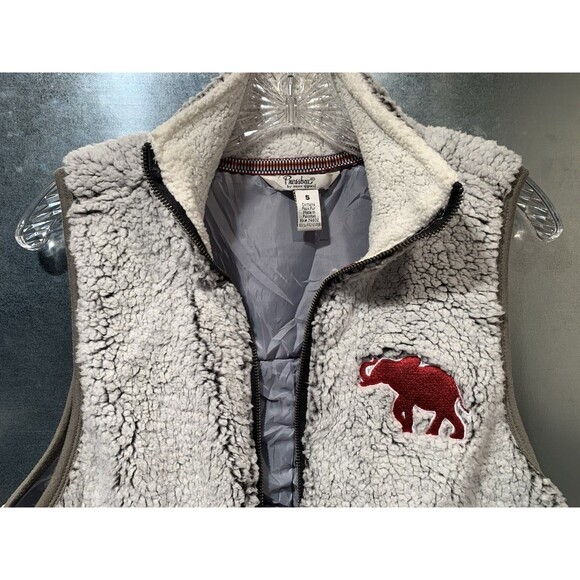Alabama Crimson Tide Embroidered Elephant Small Sherpa Supersoft Zip Up Vest. - Picture 2 of 16